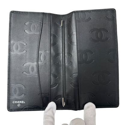 CHANEL シャネル 手帳カバー カンボン ブラック カーフ レディース 【中古】