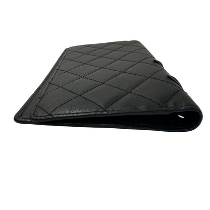 CHANEL シャネル 手帳カバー カンボン ブラック カーフ レディース 【中古】