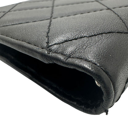 CHANEL シャネル 手帳カバー カンボン ブラック カーフ レディース 【中古】