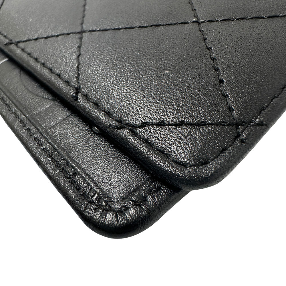 CHANEL シャネル 手帳カバー カンボン ブラック カーフ レディース 【中古】
