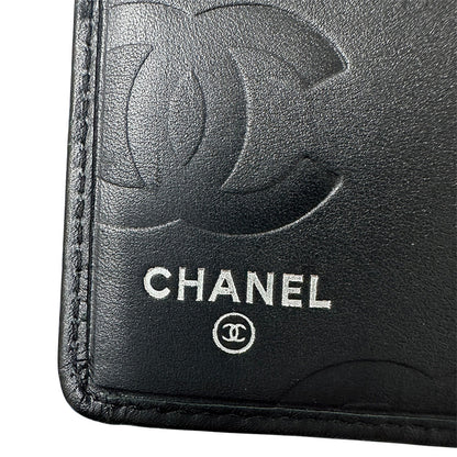 CHANEL シャネル 手帳カバー カンボン ブラック カーフ レディース 【中古】