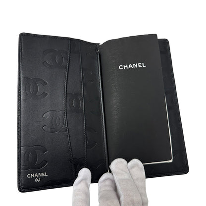 CHANEL シャネル 手帳カバー カンボン ブラック カーフ レディース 【中古】