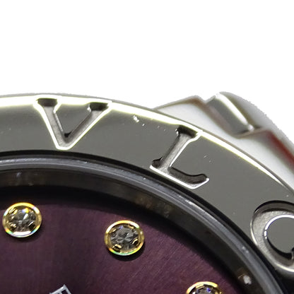 BVLGARI ブルガリ ブルガリブルガリ BBL26S レディース 腕時計 クオーツ QZ ステンレス SS 12P ダイヤモンド パープル 磨き済み 【中古】