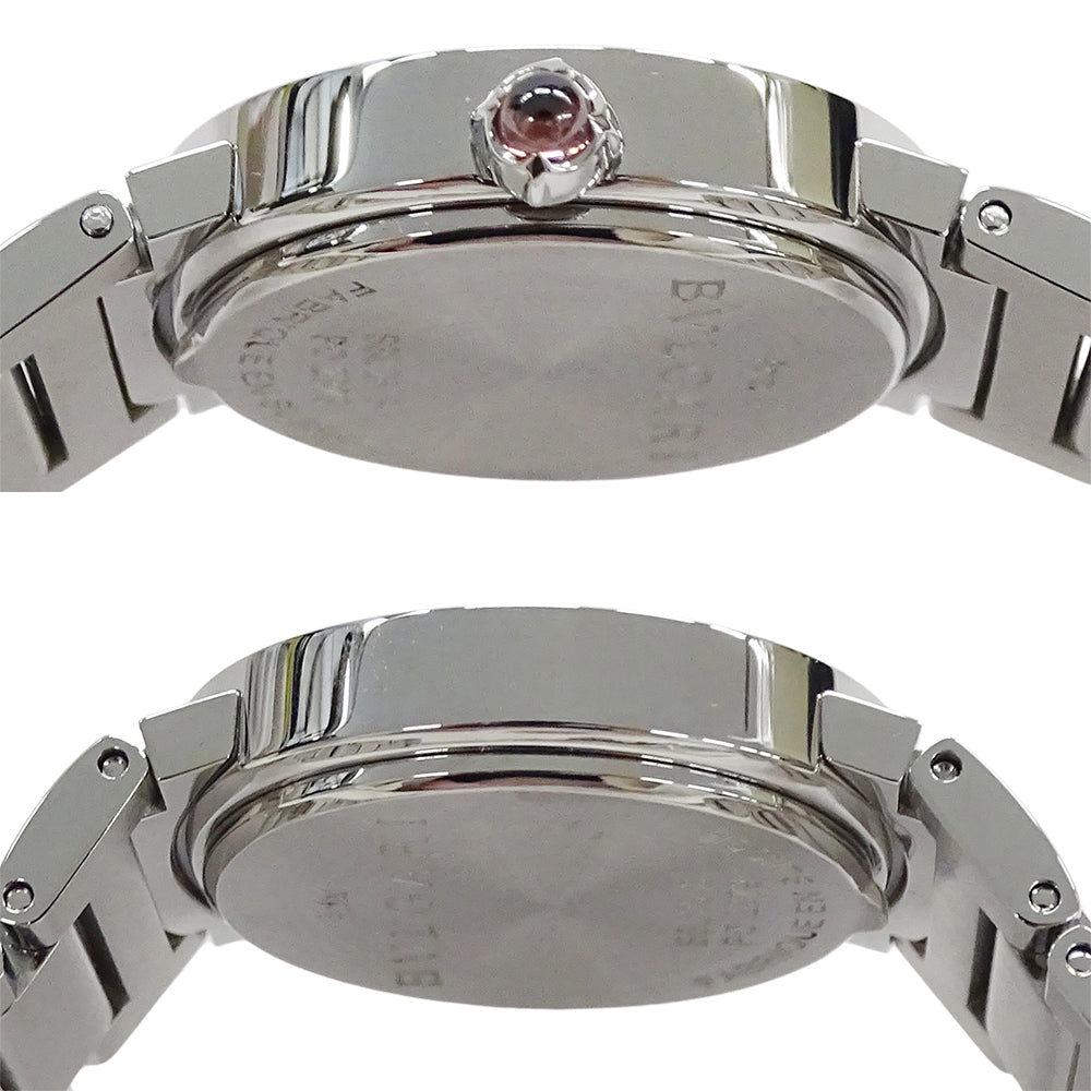 BVLGARI ブルガリ ブルガリブルガリ BBL26S レディース 腕時計 クオーツ QZ ステンレス SS 12P ダイヤモンド パープル 磨き済み 【中古】