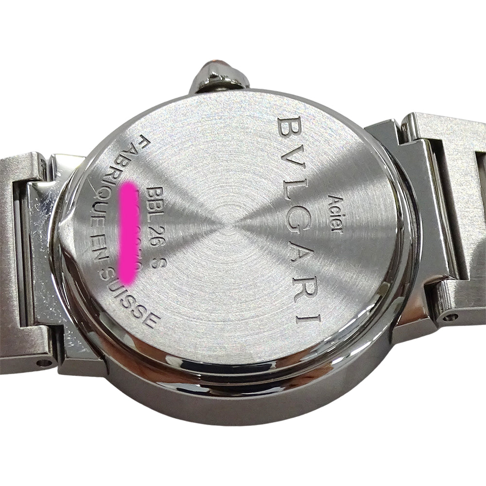 BVLGARI ブルガリ ブルガリブルガリ BBL26S レディース 腕時計 クオーツ QZ ステンレス SS 12P ダイヤモンド パープル 磨き済み 【中古】