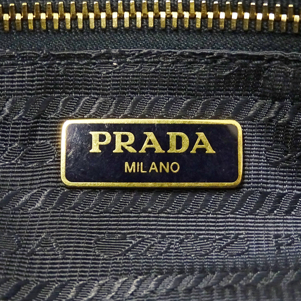 PRADA プラダ ポーチ ブルー～ネイビー デニム レディース 【中古】