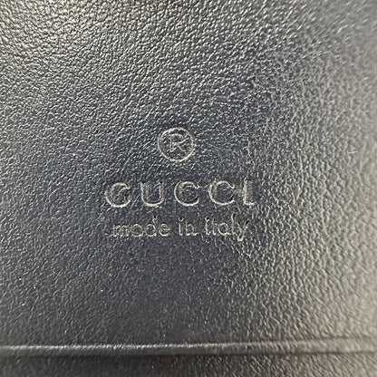 GUCCI グッチ 二つ折り財布 ホースビット ネイビー 621887 レザー レディース メンズ 【中古】