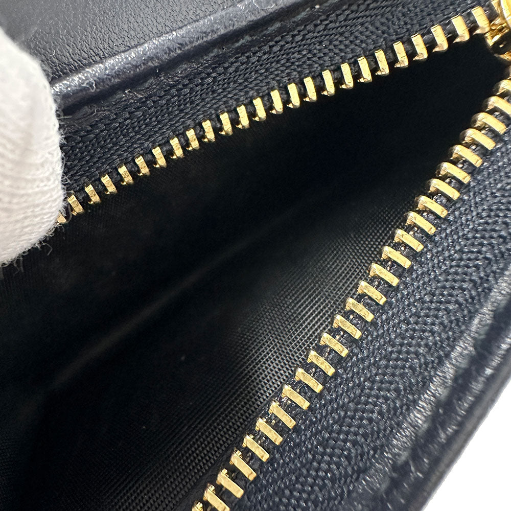 GUCCI グッチ 二つ折り財布 ホースビット ネイビー 621887 レザー レディース メンズ 【中古】