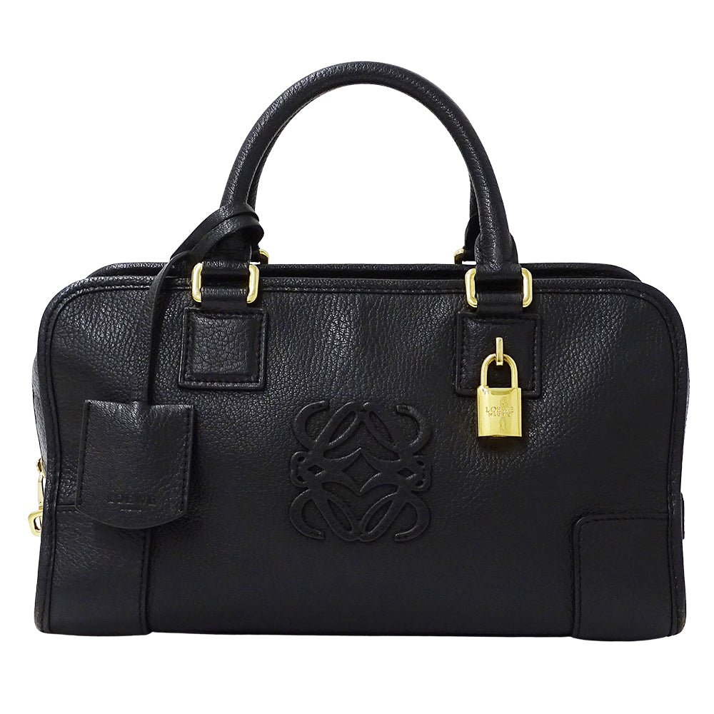 LOEWE ロエベ ハンドバッグ アマソナ28 ブラック レザー レディース 【中古】
