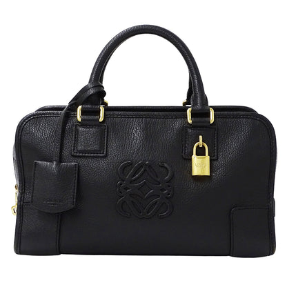 LOEWE ロエベ ハンドバッグ アマソナ28 ブラック レザー レディース 【中古】