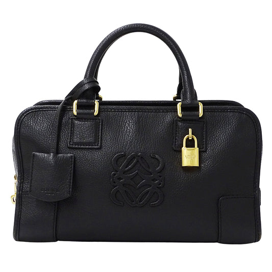 LOEWE ロエベ ハンドバッグ アマソナ28 ブラック レザー レディース 【中古】