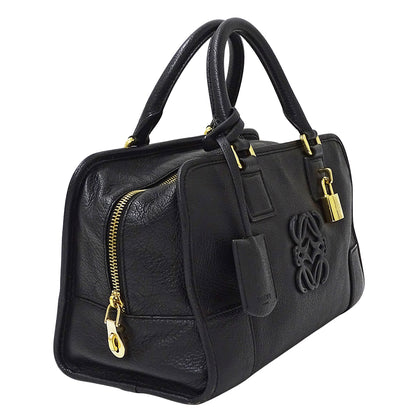 LOEWE ロエベ ハンドバッグ アマソナ28 ブラック レザー レディース 【中古】