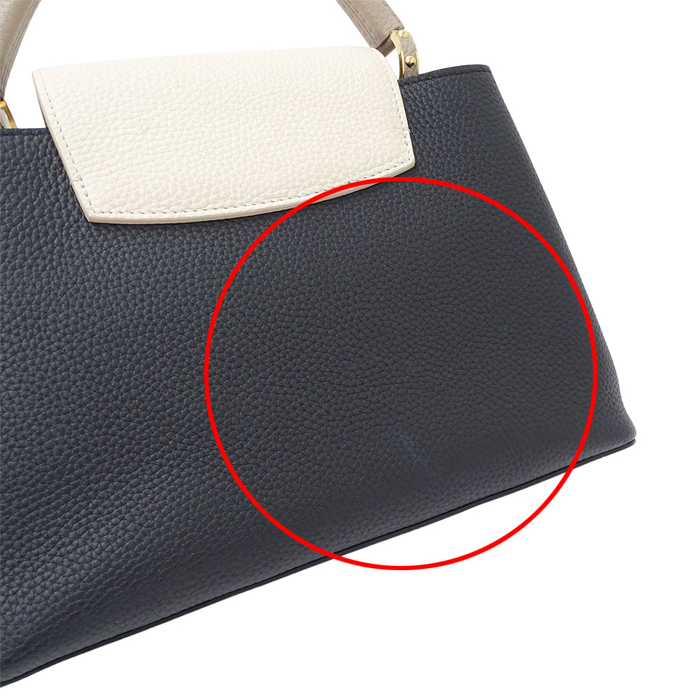 LOUIS VUITTON ルイ・ヴィトン カプシーヌ MM 2wayバッグ ブラック クリーム M25386 レディース 【中古】
