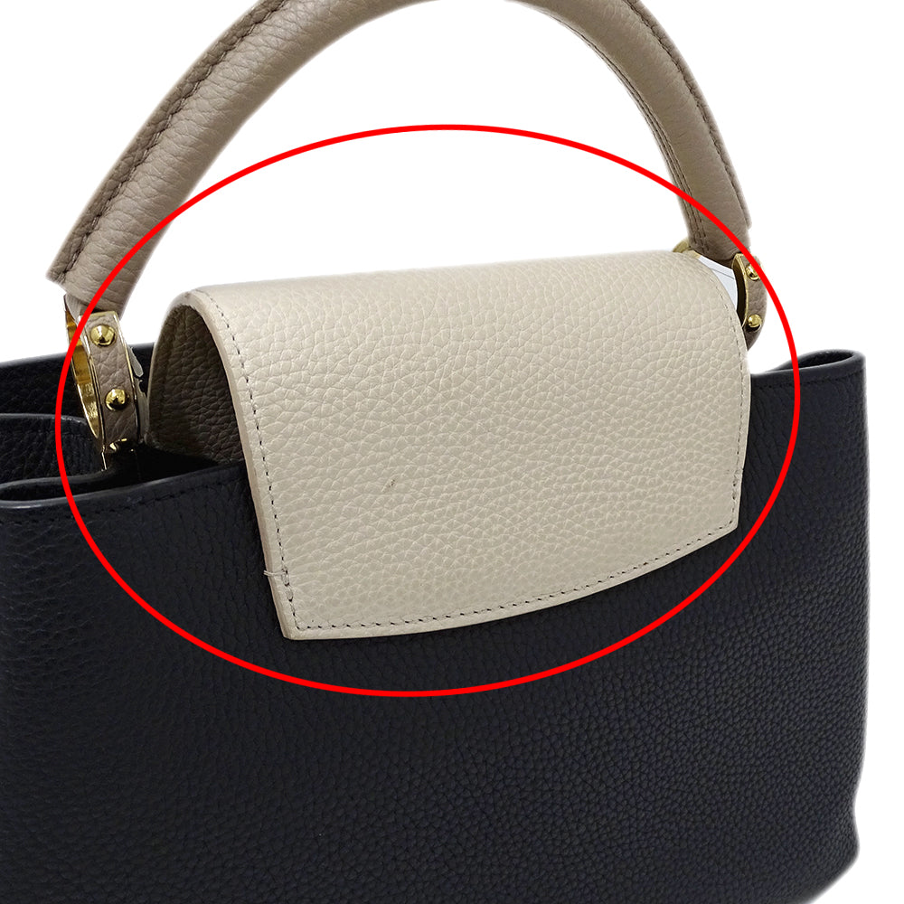 LOUIS VUITTON ルイ・ヴィトン カプシーヌ MM 2wayバッグ ブラック クリーム M25386 レディース 【中古】