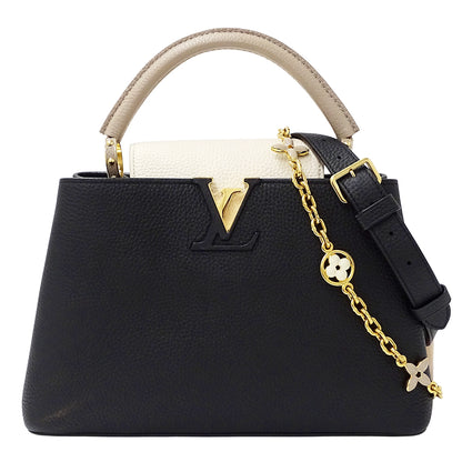LOUIS VUITTON ルイ・ヴィトン カプシーヌ MM 2wayバッグ ブラック クリーム M25386 レディース 【中古】