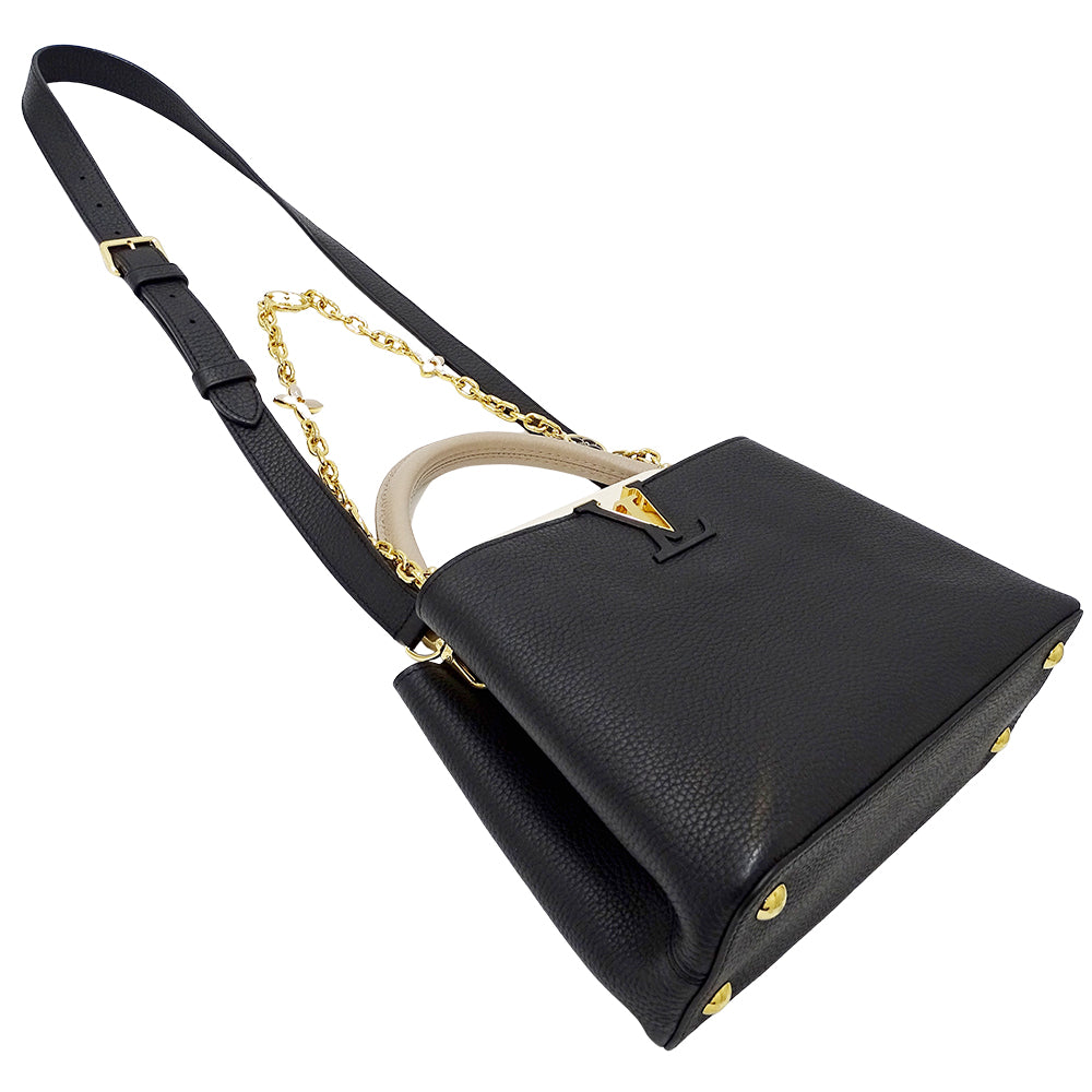 LOUIS VUITTON ルイ・ヴィトン カプシーヌ MM 2wayバッグ ブラック クリーム M25386 レディース 【中古】