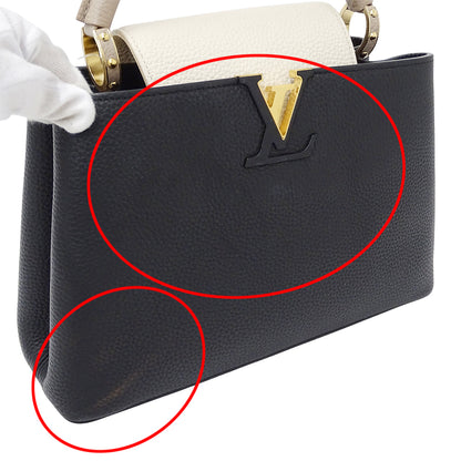 LOUIS VUITTON ルイ・ヴィトン カプシーヌ MM 2wayバッグ ブラック クリーム M25386 レディース 【中古】
