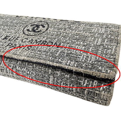 CHANEL シャネル 長財布 ドーヴィル グレー シルバー金具 キャンバス レディース 【中古】