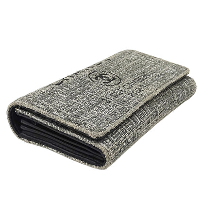 CHANEL シャネル 長財布 ドーヴィル グレー シルバー金具 キャンバス レディース 【中古】