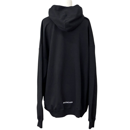 BALENCIAGA バレンシアガ パーカー ブラック 620973 コットン メンズ 【中古】