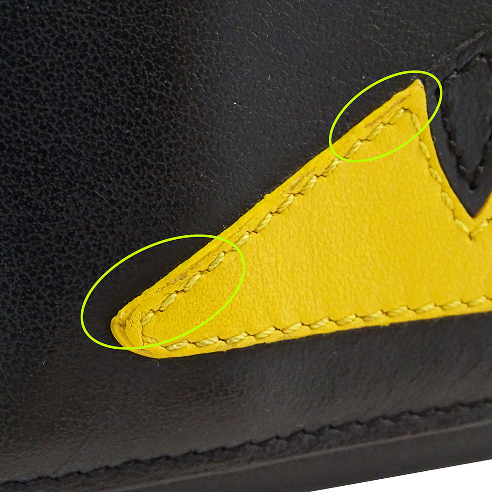 FENDI フェンディ バグズアイ 長財布 ブラック レザー レディース メンズ 【中古】