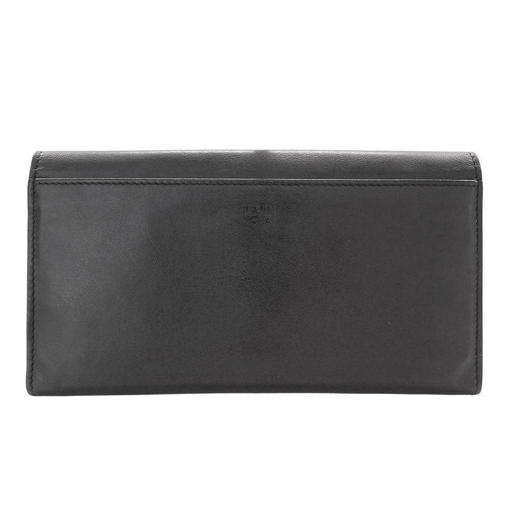 FENDI フェンディ バグズアイ 長財布 ブラック レザー レディース メンズ 【中古】