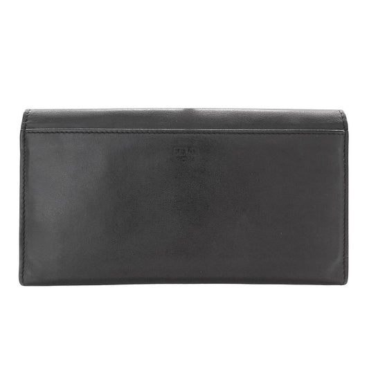 FENDI フェンディ バグズアイ 長財布 ブラック レザー レディース メンズ 【中古】