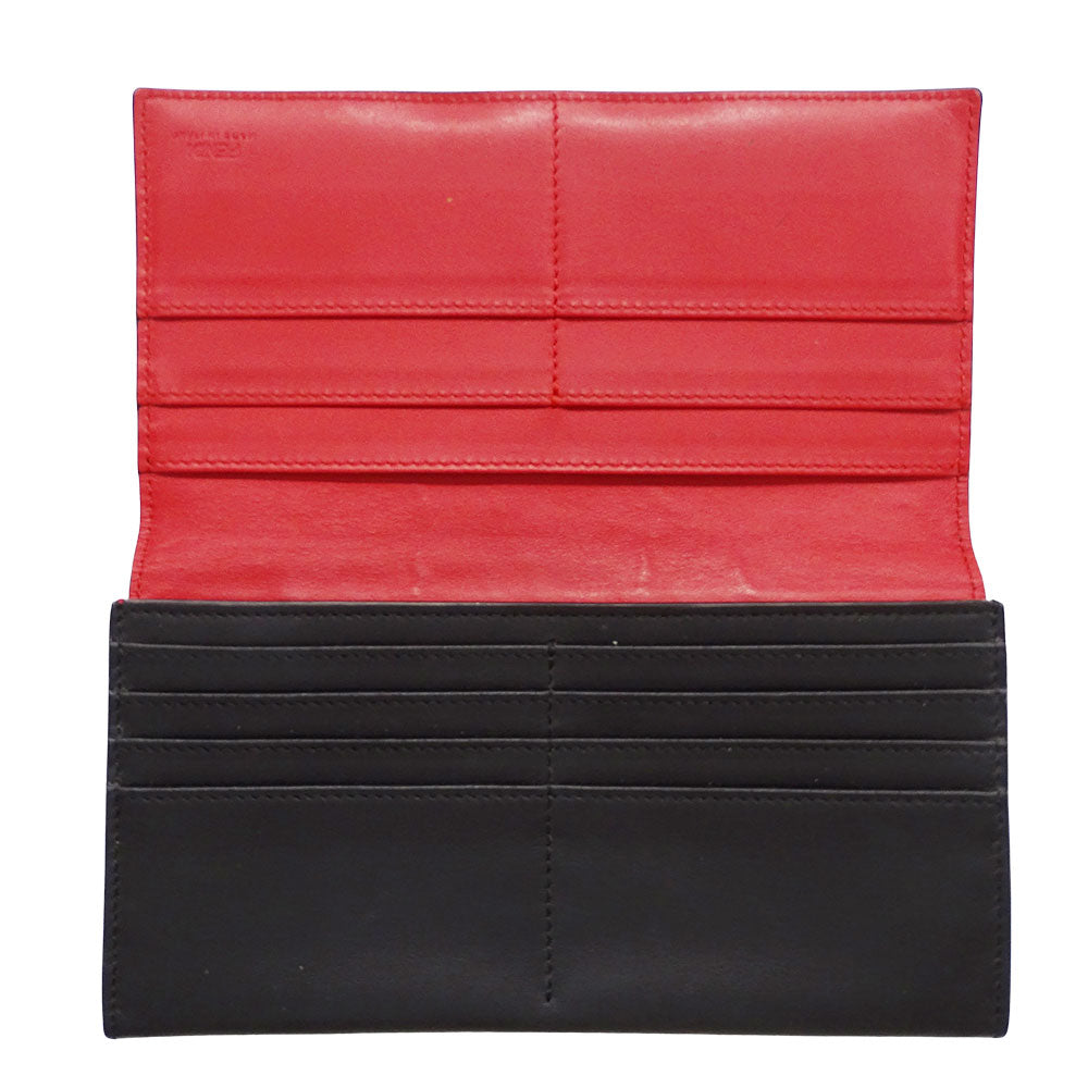 FENDI フェンディ バグズアイ 長財布 ブラック レザー レディース メンズ 【中古】