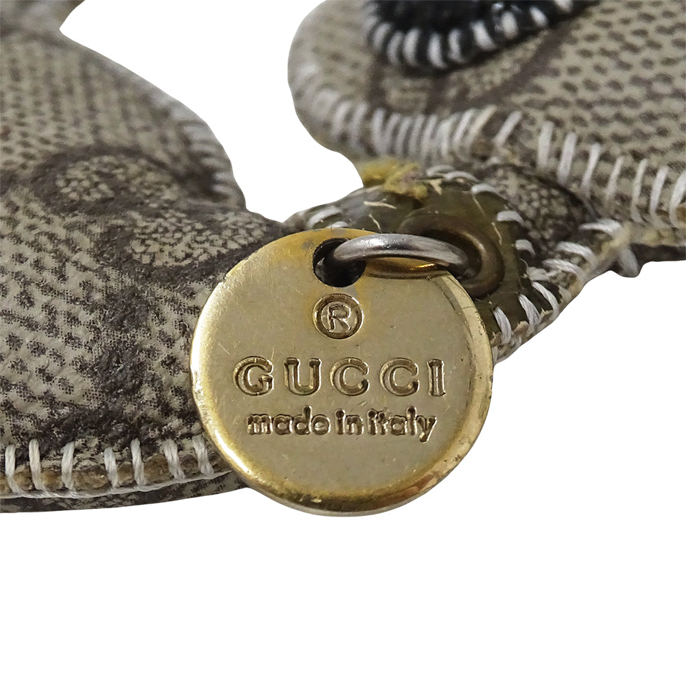 GUCCI グッチ キーホルダー グッチョリ チワワ GGスプリームキャンバス ベージュ ブラウン レディース 【中古】