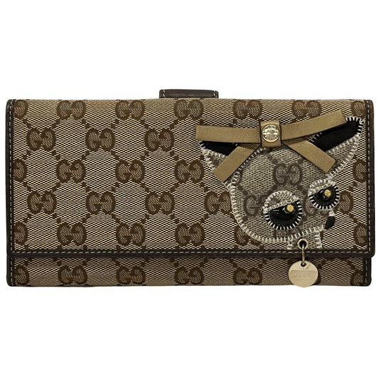 GUCCI グッチ 長財布 グッチョリ GGキャンバス ブラウン 226154 レディース 【中古】