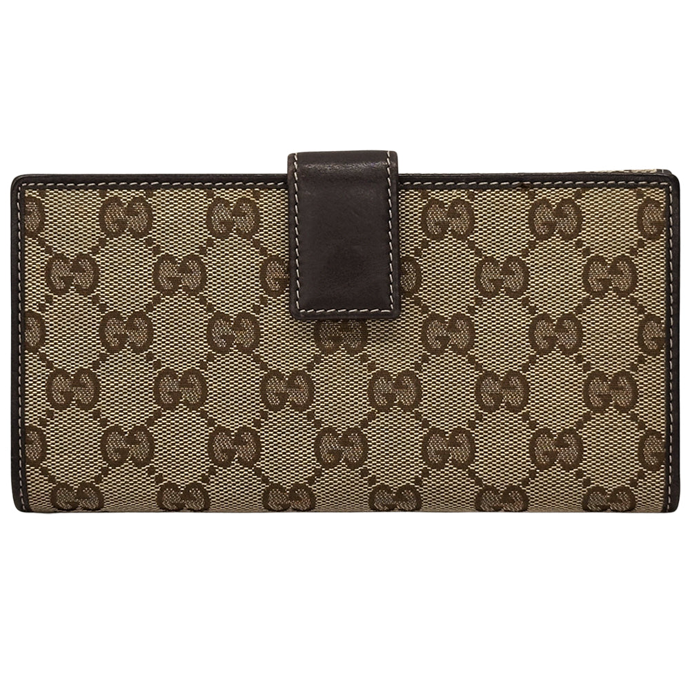 GUCCI グッチ 長財布 グッチョリ GGキャンバス ブラウン 226154 レディース 【中古】