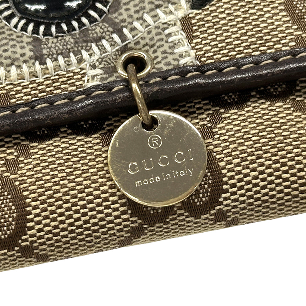 GUCCI グッチ 長財布 グッチョリ GGキャンバス ブラウン 226154 レディース 【中古】