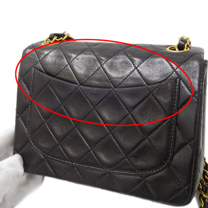 CHANEL シャネル ショルダーバッグ ミニマトラッセ ブラック ゴールド金具 ラムスキン レディース 【中古】