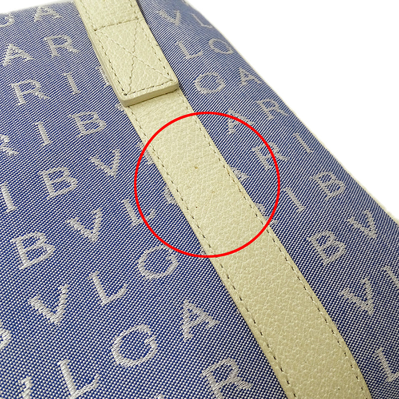 BVLGARI ブルガリ ハンドバッグ ロゴマニア ブルー ホワイト キャンバス レディース 【中古】