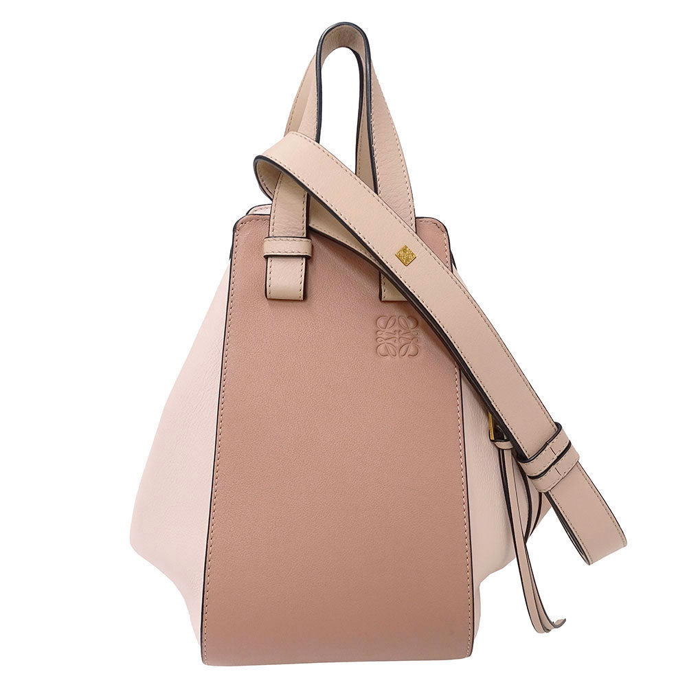 LOEWE ロエベ ハンモック スモール 2wayバッグ ピンクベージュ レザー レディース 【中古】