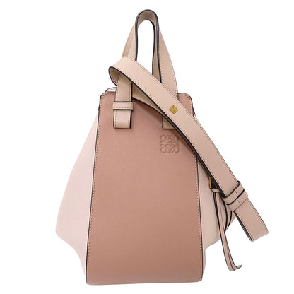 LOEWE ロエベ ハンモック スモール 2wayバッグ ピンクベージュ レザー レディース 【中古】