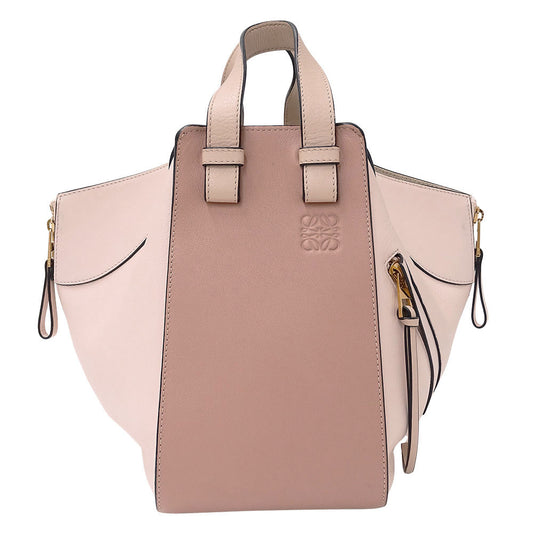 LOEWE ロエベ ハンモック スモール 2wayバッグ ピンクベージュ レザー レディース 【中古】