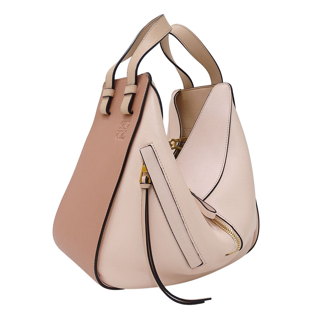 LOEWE ロエベ ハンモック スモール 2wayバッグ ピンクベージュ レザー レディース 【中古】