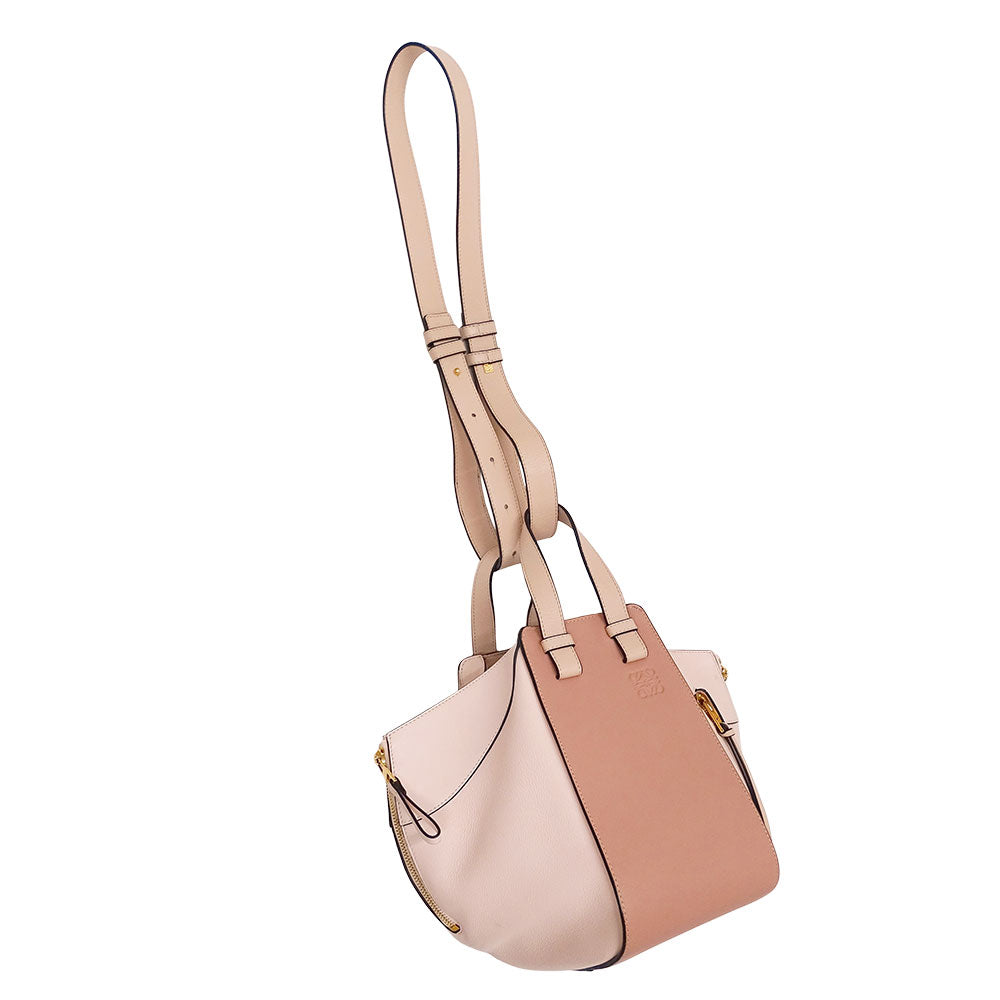 LOEWE ロエベ ハンモック スモール 2wayバッグ ピンクベージュ レザー レディース 【中古】