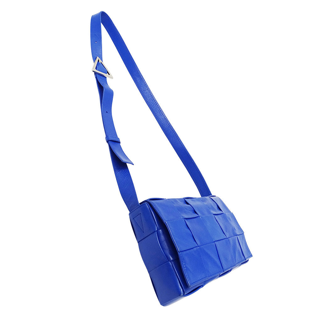 BOTTEGAVENETA ボッテガ・ヴェネタ カセット クラシック ショルダーバッグ ブルー レザー レディース メンズ 【中古】