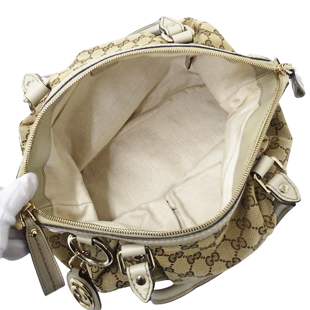 GUCCI グッチ 2wayバッグ スーキー ベージュ ブラウン 247902 GGキャンバス レディース 【中古】