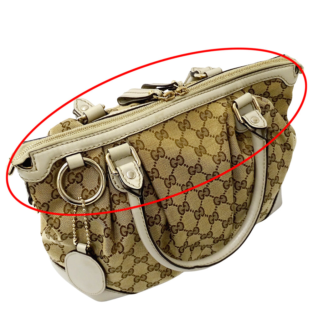 GUCCI グッチ 2wayバッグ スーキー ベージュ ブラウン 247902 GGキャンバス レディース 【中古】