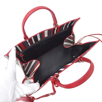 BALENCIAGA バレンシアガ ペーパー 2wayバッグ レッド 370926 レザー レディース 【中古】