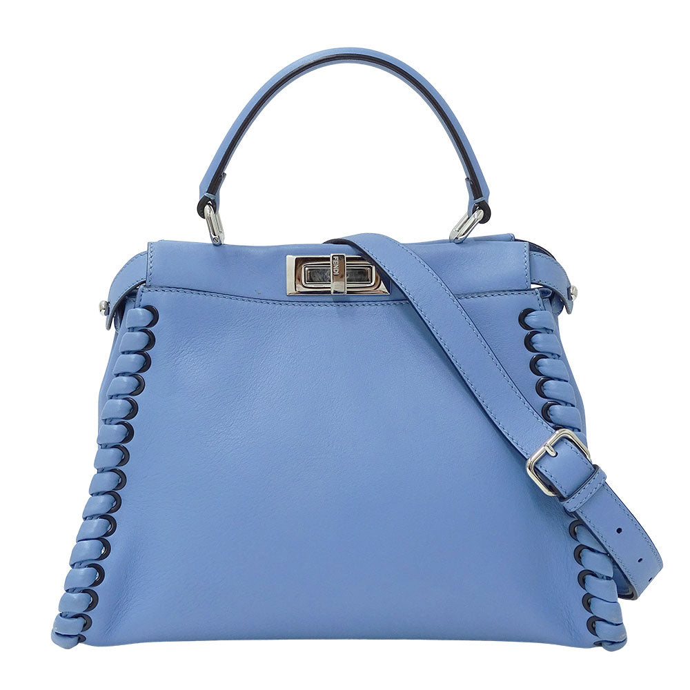 FENDI フェンディ ピーカブー レギュラー 2wayバッグ ブルー 8BN290 レザー レディース 【中古】