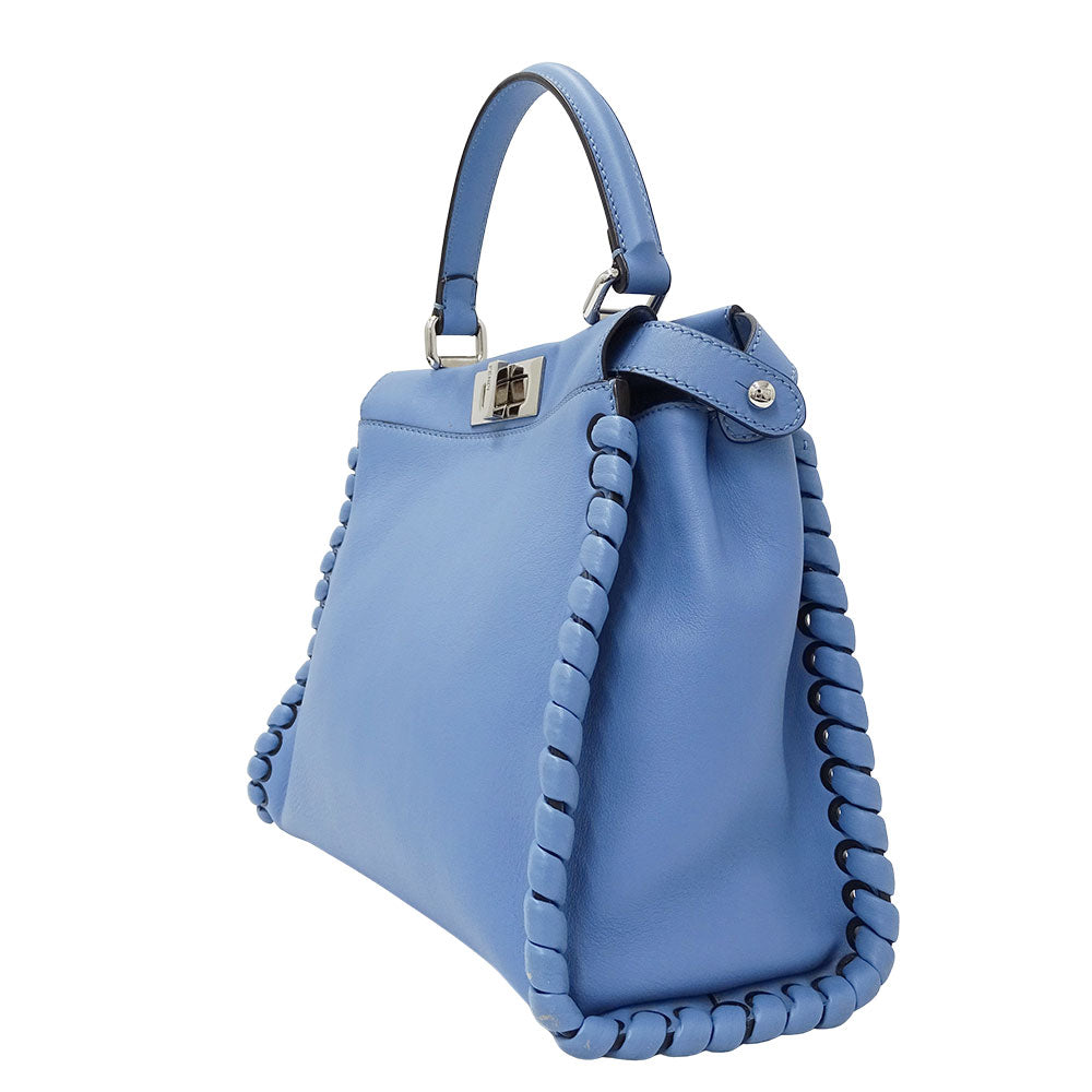 FENDI フェンディ ピーカブー レギュラー 2wayバッグ ブルー 8BN290 レザー レディース 【中古】