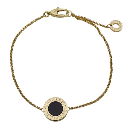 BVLGARI ブルガリ ブルガリブルガリ ブレスレット 750YG イエローゴールド オニキス SM レディース 磨き済み 【中古】