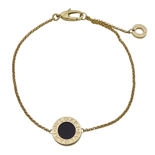 BVLGARI ブルガリ ブルガリブルガリ ブレスレット 750YG イエローゴールド オニキス SM レディース 磨き済み 【中古】