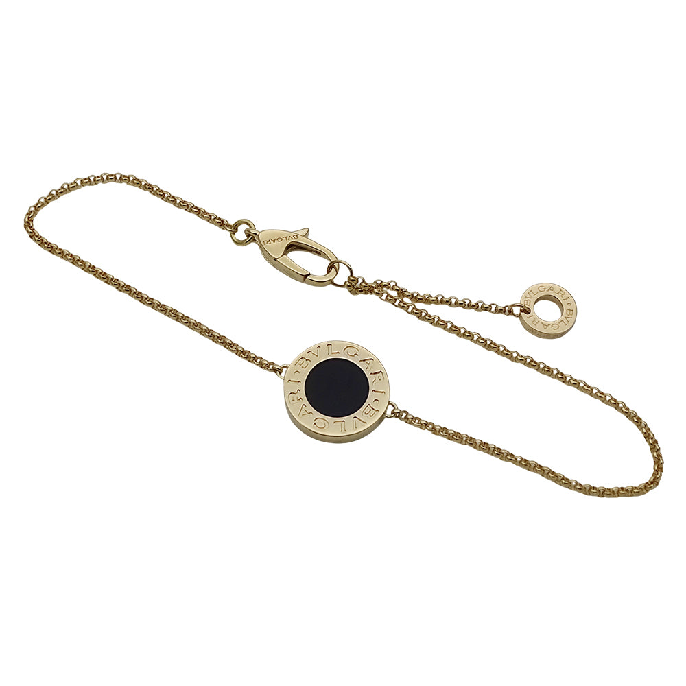 BVLGARI ブルガリ ブルガリブルガリ ブレスレット 750YG イエローゴールド オニキス SM レディース 磨き済み 【中古】