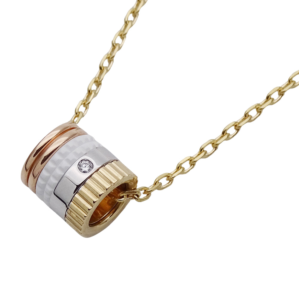 BOUCHERON ブシュロン キャトル ホワイト ペンダント スモール ネックレス 750YG イエローゴールド ホワイトゴールド レディース 磨き済み 【中古】