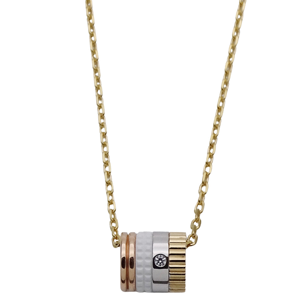 BOUCHERON ブシュロン キャトル ホワイト ペンダント スモール ネックレス 750YG イエローゴールド ホワイトゴールド レディース 磨き済み 【中古】